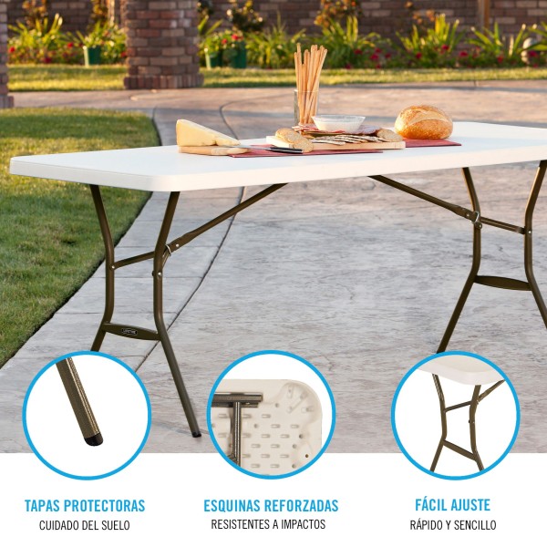 Mesa retangular patas plegables Lifetime | Distria