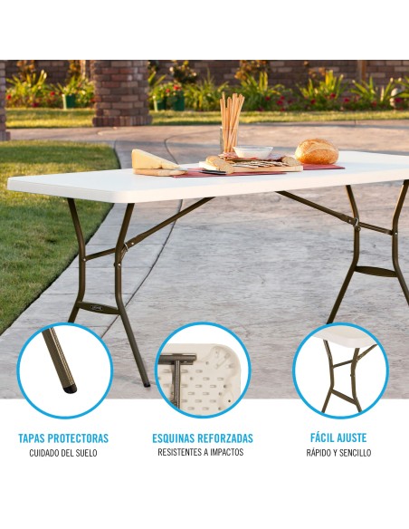 Mesa retangular patas plegables Lifetime | Distria