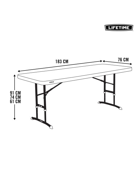 Mesa ajustável em altura até 91 cm Lifetime | Distria