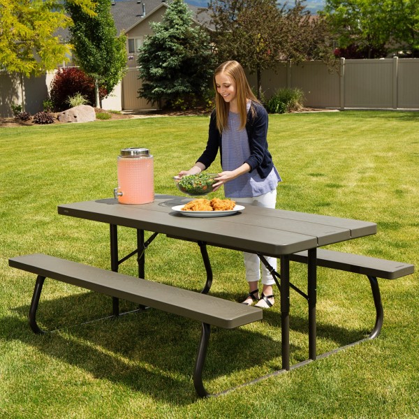 Mesa de pic-nic dobrável 8 pessoas LIFETIME | Distria.com