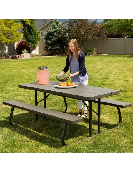 Mesa de pic-nic dobrável 8 pessoas LIFETIME | Distria.com