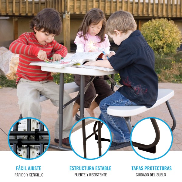 Mesa picnic infantil com bancos Lifetime | Distria.com