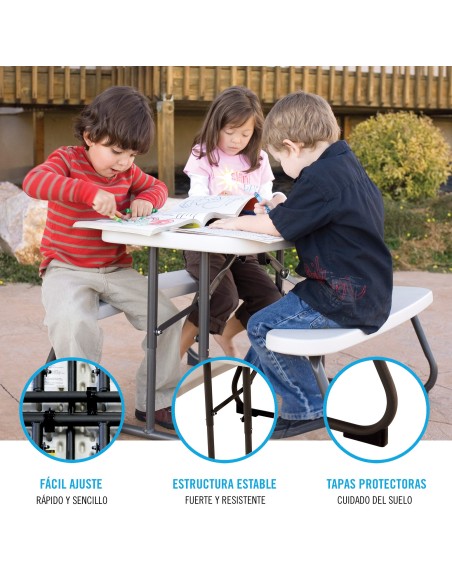 Mesa picnic infantil com bancos Lifetime | Distria.com