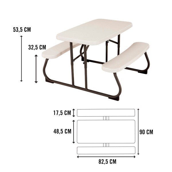 Mesa picnic infantil com bancos Lifetime | Distria.com