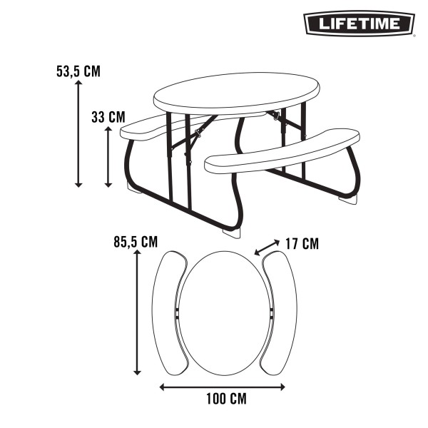 Mesa de picnic para crianças LIFETIME | Distria.com