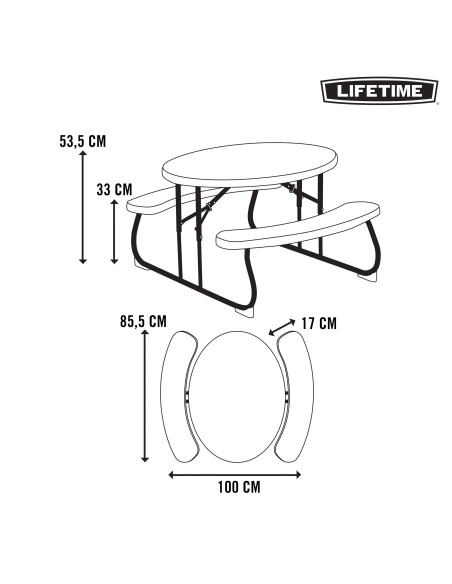 Mesa de picnic para crianças LIFETIME | Distria.com