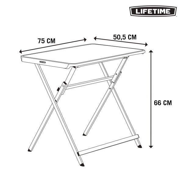 Mesa auxiliar preto flexível Lifetime | Distria