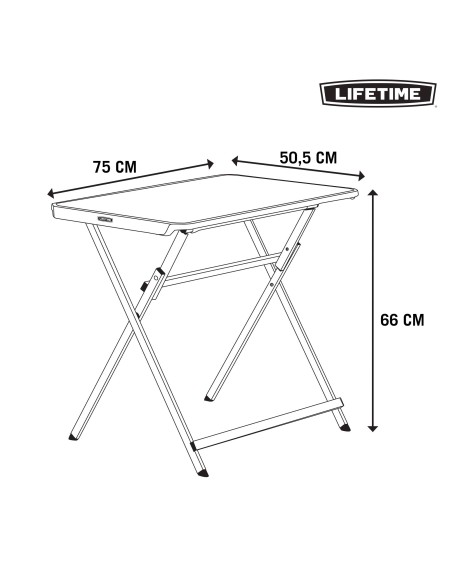 Mesa auxiliar preto flexível Lifetime | Distria