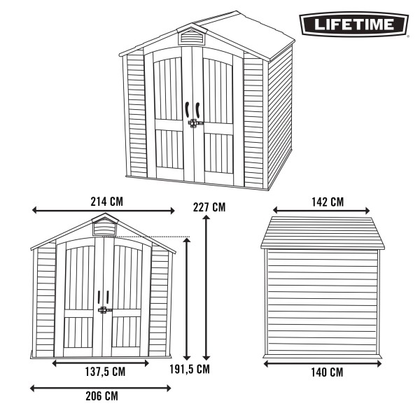 Abrigo de jardim com solo LIFETIME | Distria.com
