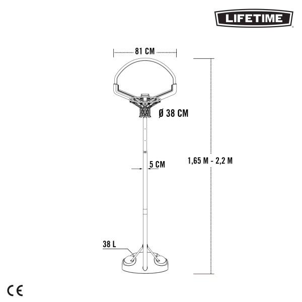 Tabela de basquetebol para crianças LIFETIME | Distria