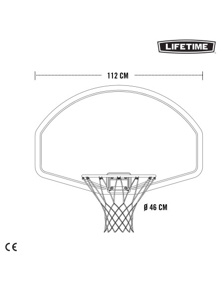 Cesta de basquete parede LIFETIME | Distria