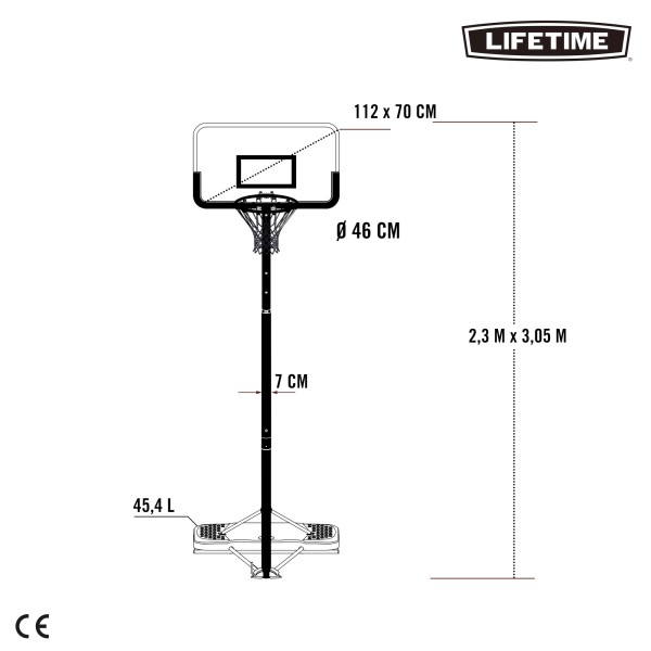 Cesta de basquete portátil LIFETIME | Distria