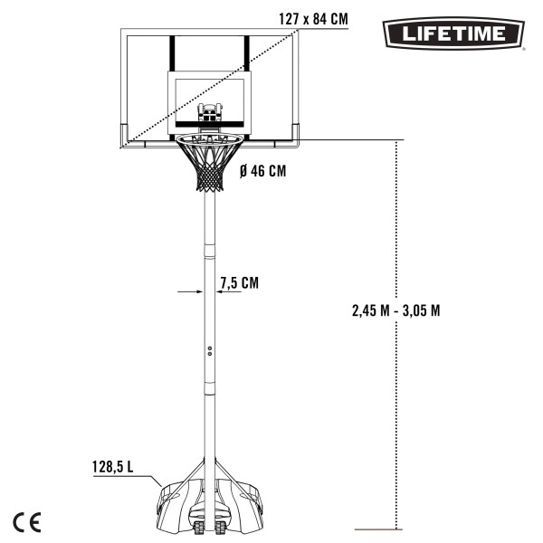 Cesto de basquete ajustável LIFETIME | Distria