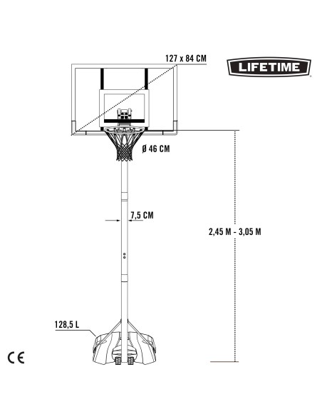 Cesto de basquete ajustável LIFETIME | Distria