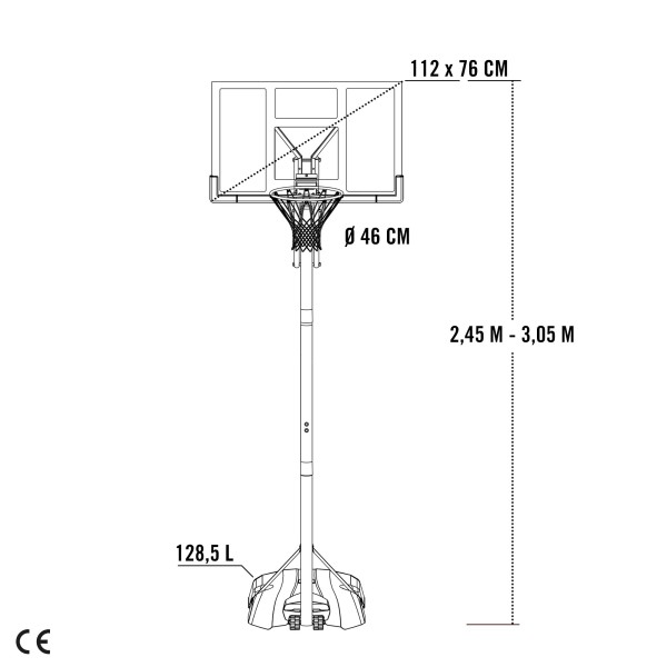 Tabela basquetebol portátil altura regulável LIFETIME | Distria