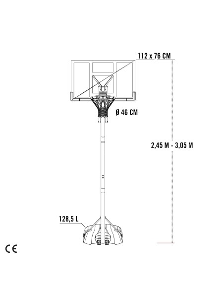Tabela basquetebol portátil altura regulável LIFETIME | Distria