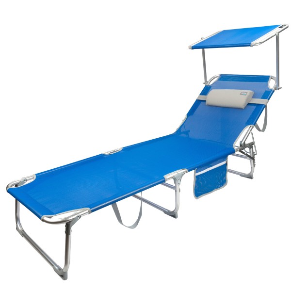 Espreguiçadeira de praia dobrável com guarda-sol | Distria
