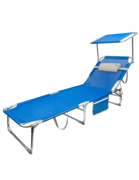 Espreguiçadeira de praia dobrável com guarda-sol | Distria