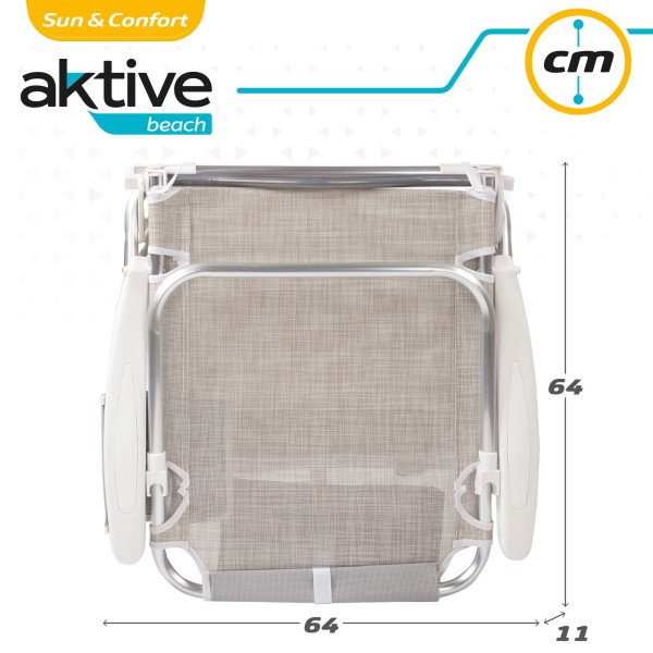 Cadeira dobrável multi-posições-Cadeiras de Praia Bege | Distria