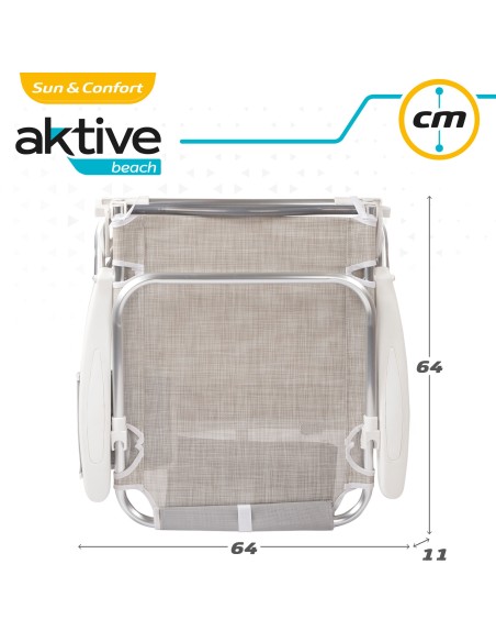 Cadeira dobrável multi-posições-Cadeiras de Praia Bege | Distria
