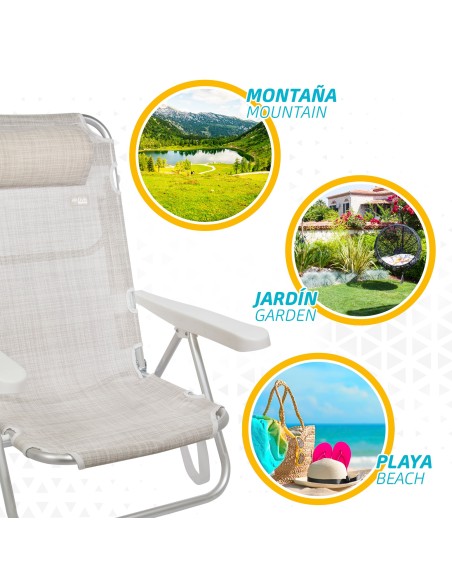 Cadeira dobrável com encosto reclinável | Distria
