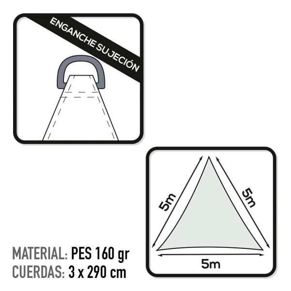 Toldo de vela triangular branco | Distria