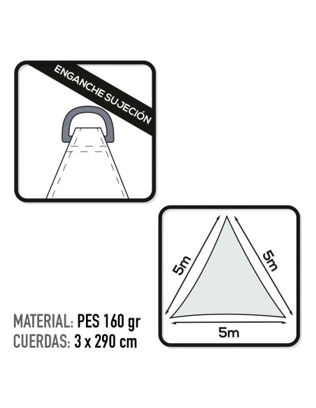 Toldo de vela triangular branco | Distria