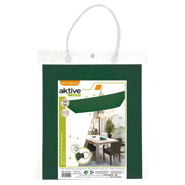 Cortina de vela retangular verde para exterior | Distria