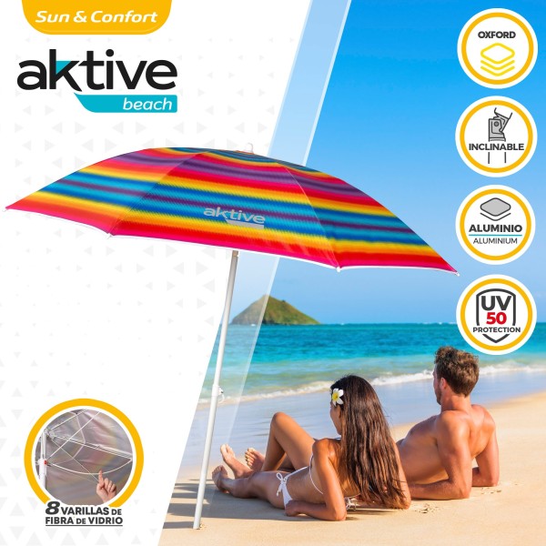 Guarda-sol de 180 cm Aktive Beach-Guarda-sóis | Distria