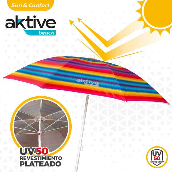 Guarda-sol de 180 cm Aktive Beach-Guarda-sóis | Distria