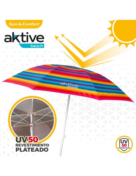 Guarda-sol de 180 cm Aktive Beach-Guarda-sóis | Distria