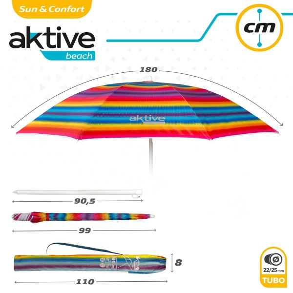 Guarda-sol de 180 cm Aktive Beach-Guarda-sóis | Distria