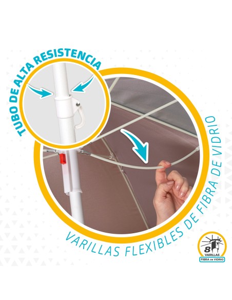 Guarda-sol com proteção 180 cm UV50- Guarda-sóis  | Distria