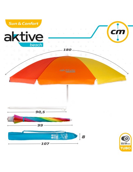 Guarda-sol com proteção 180 cm UV50- Guarda-sóis  | Distria