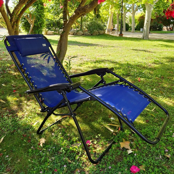 Cadeira dobrável para jardim azul Aktive | Distria