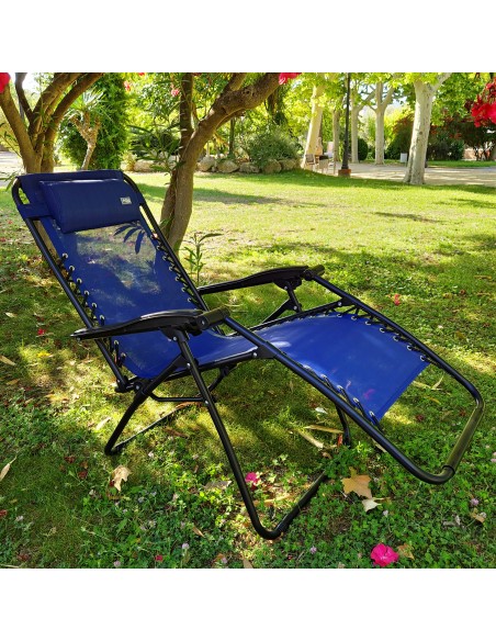 Cadeira dobrável para jardim azul Aktive | Distria