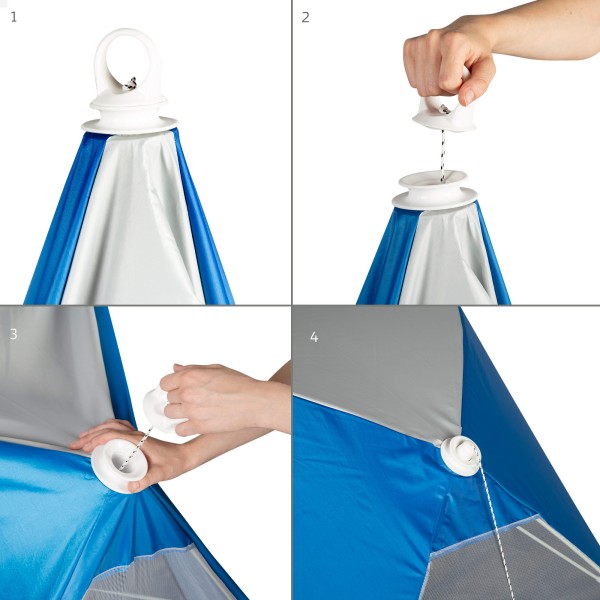 Tenda de praia UV50 azul e cinzento | Distria