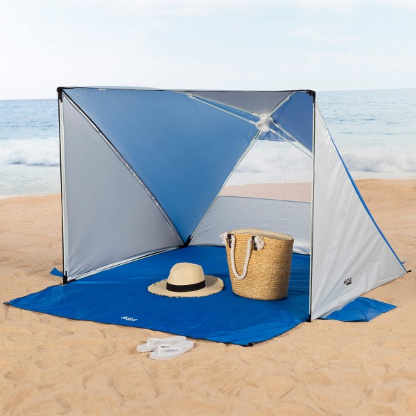 Tenda de praia UV50 azul e cinzento | Distria