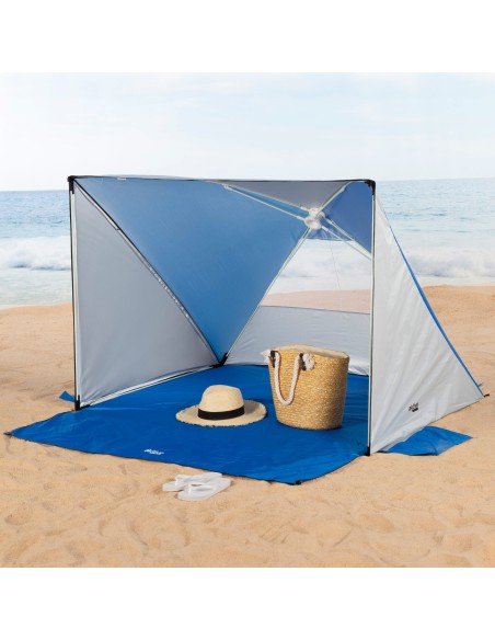 Tenda de praia UV50 azul e cinzento | Distria