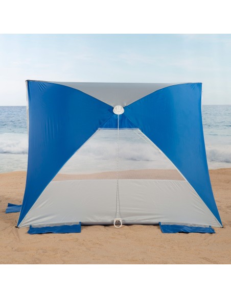 Tenda de praia UV50 azul e cinzento | Distria