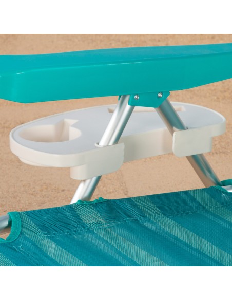 Bases para copos c/cadeira de praia branco Aktive | Distria