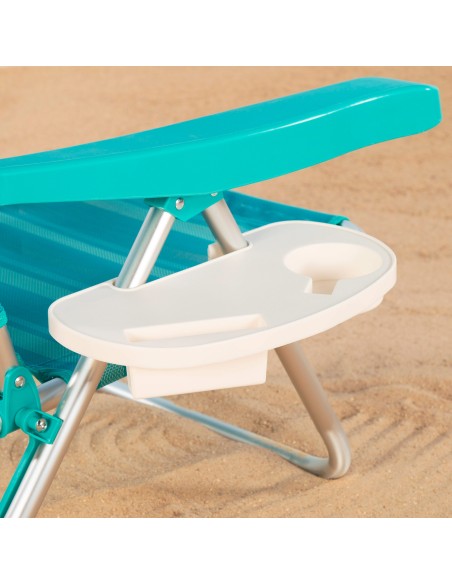 Bases para copos c/cadeira de praia branco Aktive | Distria