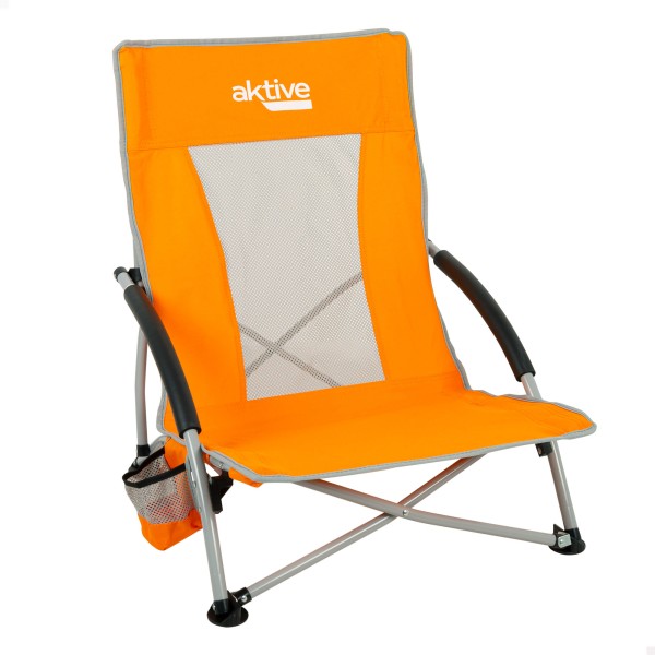 Cadeira de praia dobrável laranja Aktive | Distria