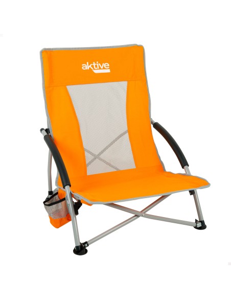 Cadeira de praia dobrável laranja Aktive | Distria