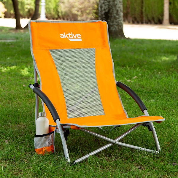 Cadeira de praia dobrável laranja Aktive | Distria