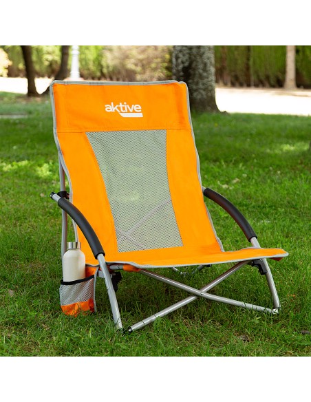 Cadeira de praia dobrável laranja Aktive | Distria