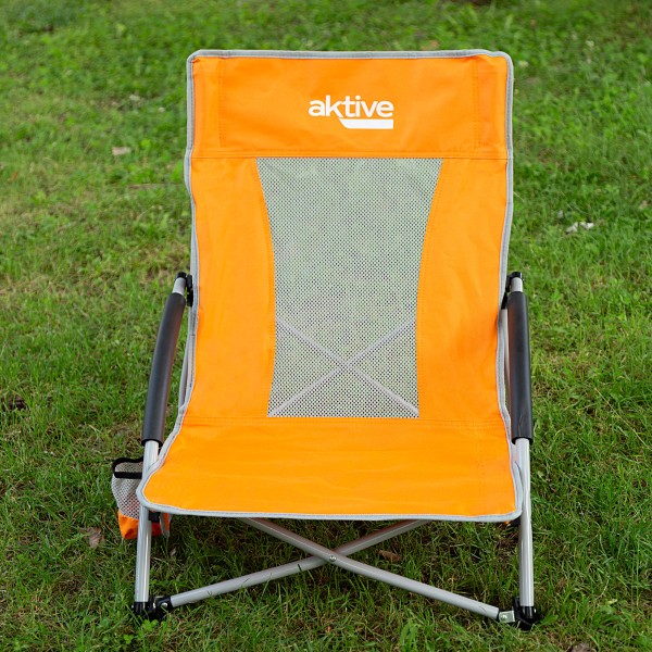 Cadeira de praia dobrável laranja Aktive | Distria