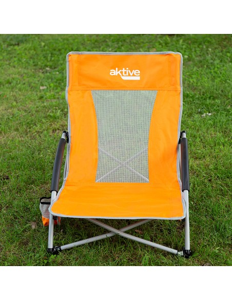 Cadeira de praia dobrável laranja Aktive | Distria