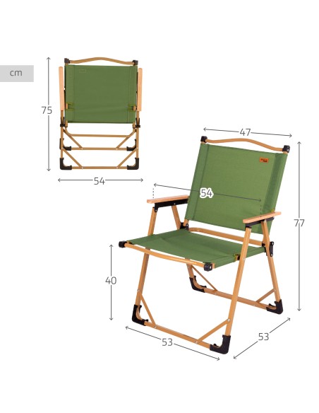 Cadeira dobrável verde Glamping | Distria