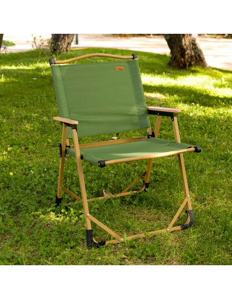 Cadeira dobrável verde Glamping | Distria